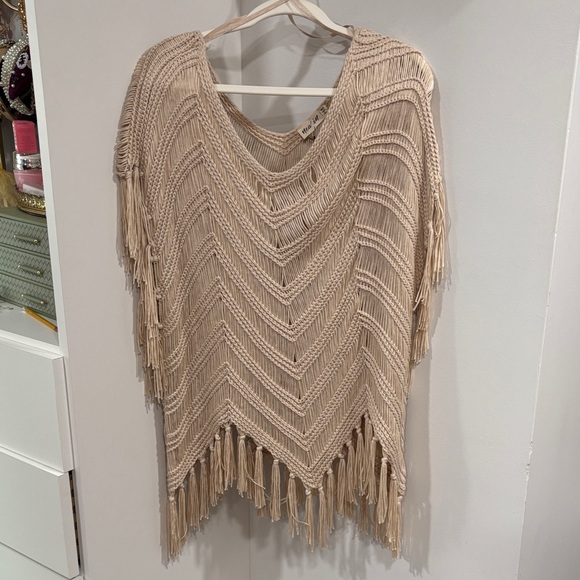new in Tops - Boho Fringe Knit Top - Beige